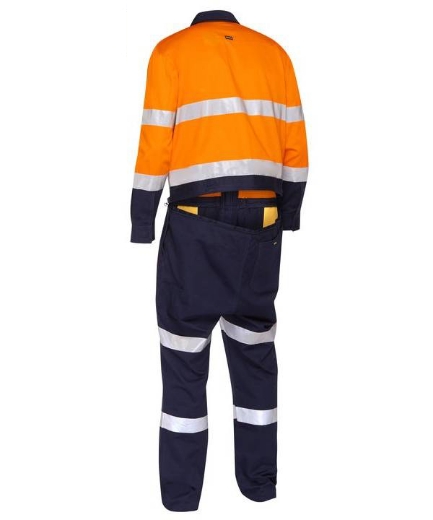 Picture of Bisley, Taped Hi Vis Coverall Waist Zip Opening